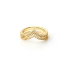 Wholesale 24K Gold Plated Diamond Engagement Brass Rings Jewelry