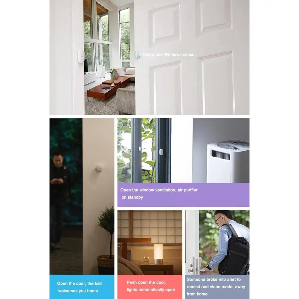 Xiaomi Door Window Sensor Pocket Size xiaomi Smart Home Kits Alarm System work with Gateway mijia mi home app - ANKUX.COM