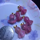 Wholesale natural various crystal carved angel shape pendant healing stones