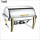 Cheap restaurant equipment for sale gold dishes wedding oblong chafer dish hydraulic chaffing dish with warmer