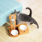 Pet Water Dispenser Pet Automatic Water Bamboo Pet Bowl Feeder