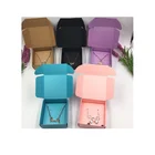 Hot Sale Flip Cover Folding Kraft Paper Gift Box Custom Colourful Box Packaging For Necklace Earring Jewelry