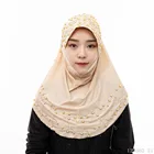 New arrival large grain pearl muslim hijab scarf low price fashional arab hijab for women wholesale