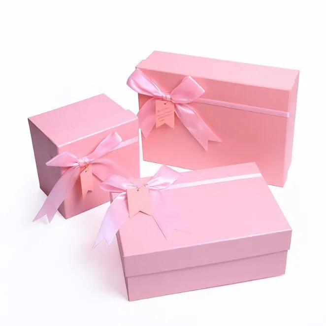 custom gift flower pink paper packing box