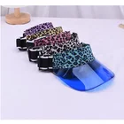 Casual fashion Leopard sun visor cap TPU plastic brim uv protection sun visor cap