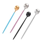 Colourful 304 stainless steel flatware,long handle ice cream dessert spoon
