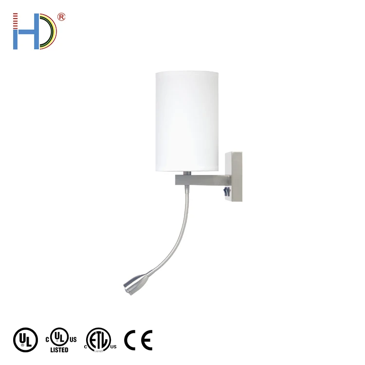 Modern Room Hall Nickel Metal Decorative Rocker Switches Wall Light