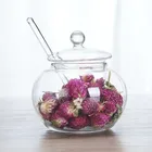 Tea Caddy Tea Canister Office Storage Jar Set With glass lid and spoon