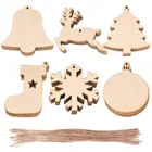 laser cut Christmas tree wood craft decorations snowflake/wood embellishments decor gift tags for custom design