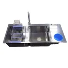 Factory wholesale 12050# high-grade top with 201/304 stainless steel white three basin kitchen farm sink