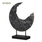 Table Decoration Table IVYDECO New Design 3D Metal Full Moon Style Wooden Base Party Table Decoration