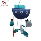 Blue Submarine and Whale Felt Baby Mobile For Crib