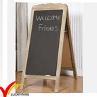 Vintage Wooden Chalkboard, Rustic Foldable Wood Black Board, Free Standing Folding Wooden A Frame BlackBoard For Sale