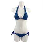 Halter tie and triangle cup new design sexy tiny bikini with tie side and gathering brief for young women
