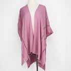 Viscose Crochet ruana women cover up solid lace scarf high quality fashion plain kimono