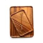 Eco-Friendly Wholesale Rectangle Dinnerware Acacia Wooden Dinner Dishes Serving Plates For Cake Fruit Bread Food