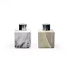 Fancy 50ml Empty Small Square Perfume Glass Bottle with Aluminum Screw Cap