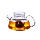 Wholesaler Glass Tea Infuser Teapot And Cup Set Glass Short Round Mouth Glass With Filter