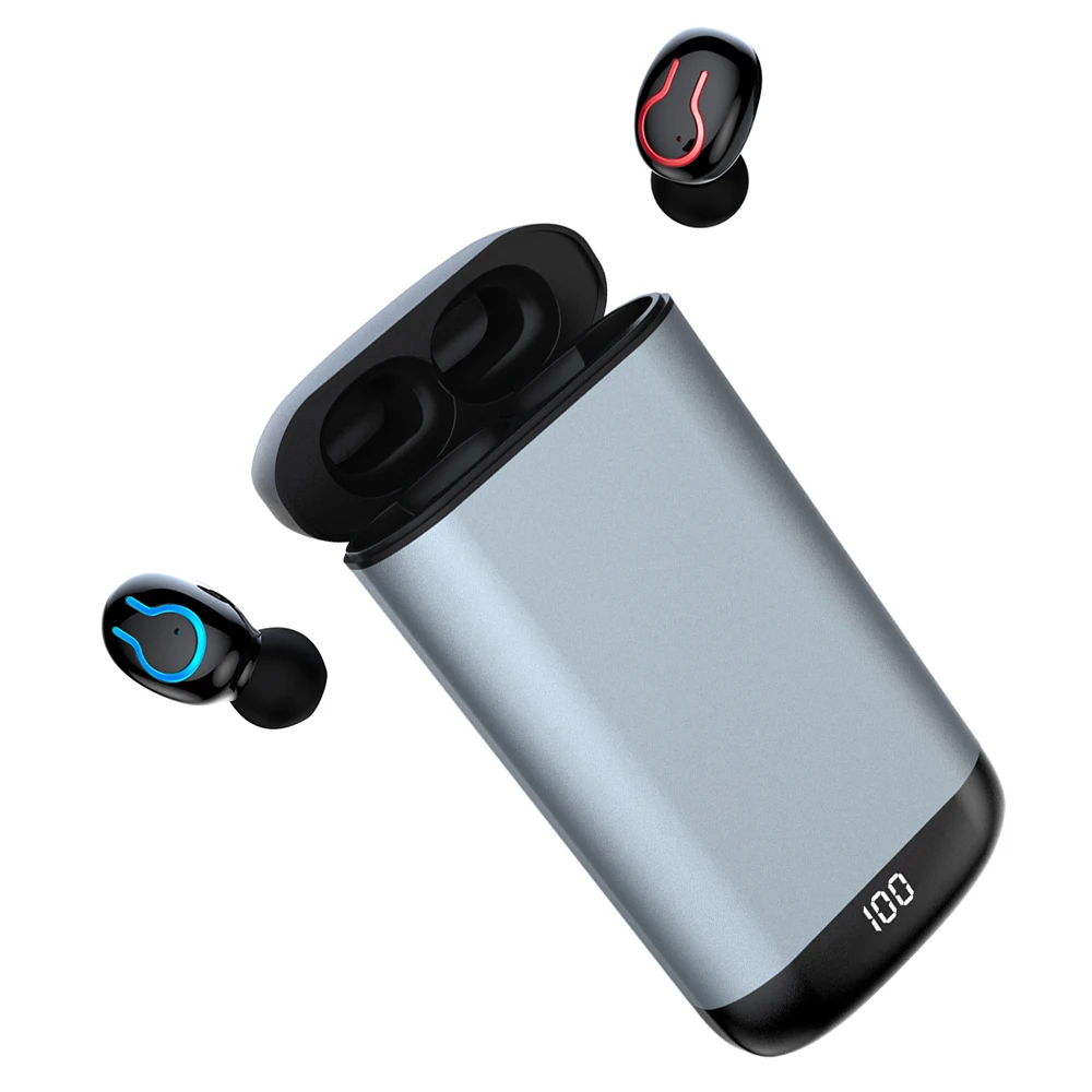 Q66 TWS Bluetooth 5.0 Headphones 6000mAh Charging Box LED Display Stereo Wireless Earphones With Power Bank Features For phone - ANKUX.COM