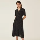 Summer V-neck chiffon dot print short sleeve fashion dress casual dress