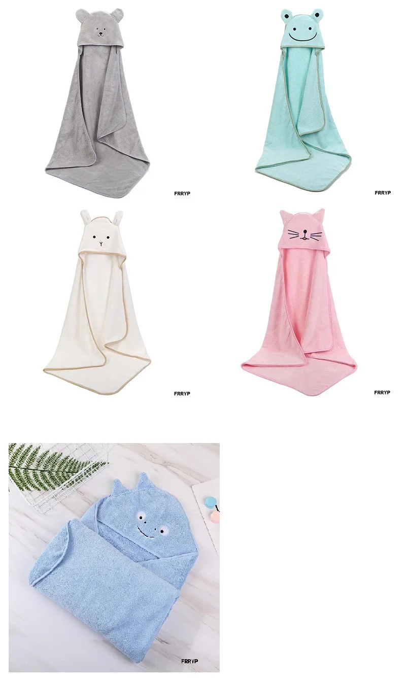 cotton baby bath towel velvet infant hooded towels bathrobe baby