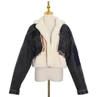 Coat Fur Women Thick Warm Denim Coat Winter Wear In Lamb Terry Fur Womens Teddy Bear Teddy Coat Denim Jacket