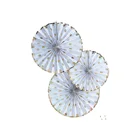 Paper Fan Unique Design Hot Sale Mini Handheld Printed Foil Gold Paper Fan