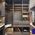 NICOCABINET High-End U shaped Dark Colour Melamine Wooden Bedroom Wardrobes Closet Modern Walk in Closet