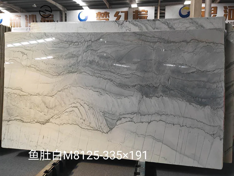 Luxury High Polished Calacatte Quartzite White Marble Slabs