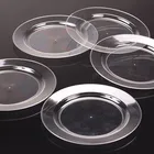 ps clear disposable plastic round dish plate for lunch and party