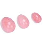 Rose quartz healing crystal gemstone for woman kegel exercise with 3 set