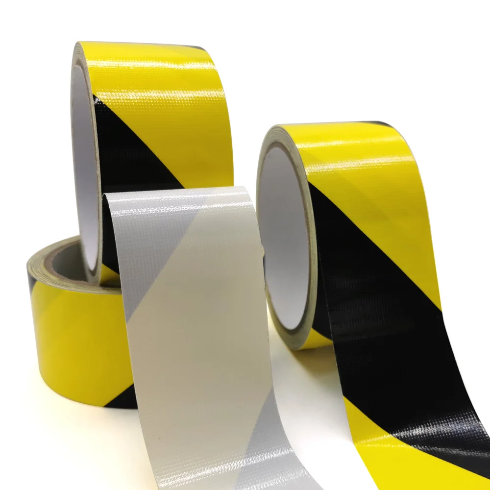 Hazard Black Yellow Cloth Warning Tape Striped Custom Barrier Tape
