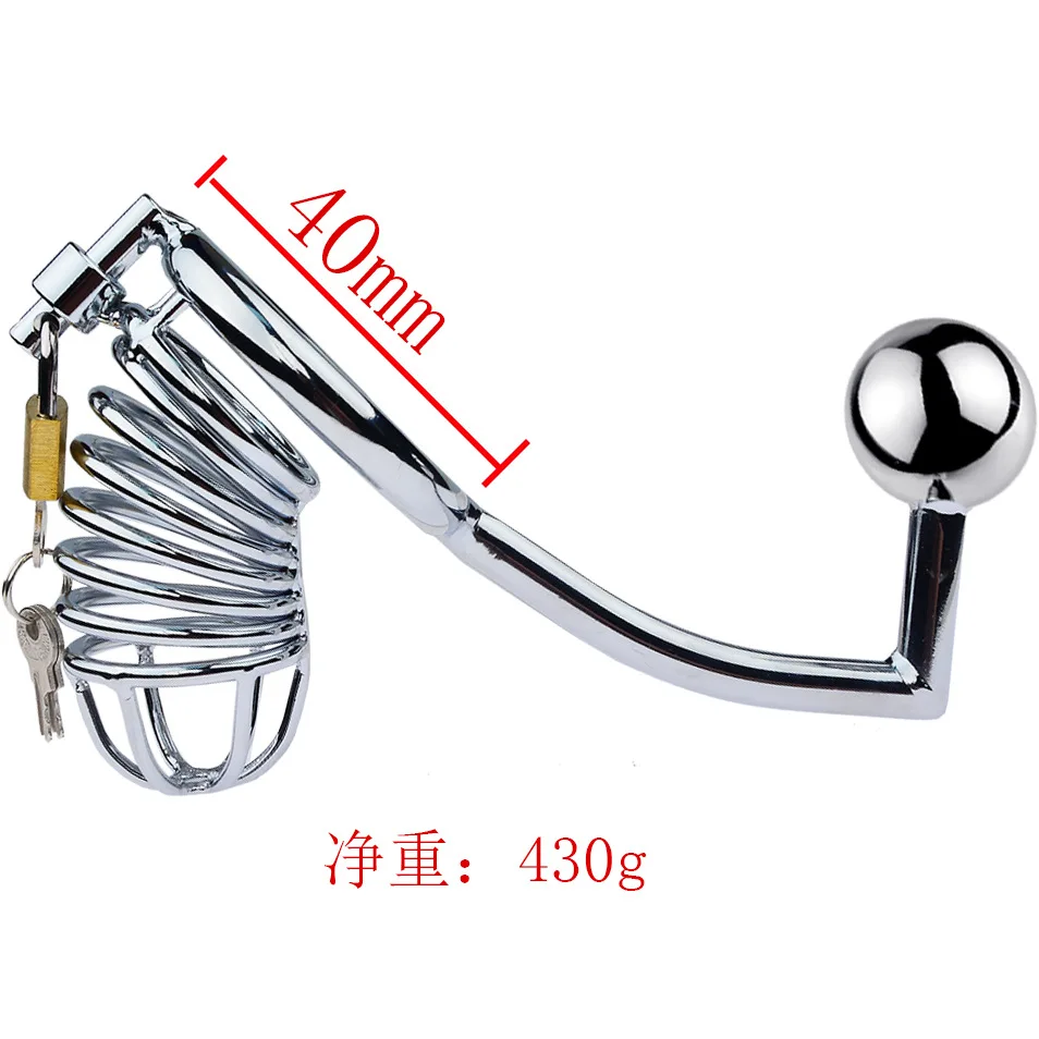 Snake Shape Cockbound Male Chastity Devices With Anal Plug Sturdy Metal Restriction For Control