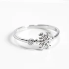 White Gold Plating Excellent Cut Cubic Zirconia Cz Stone Flower Snowflake Rings
