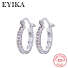 EYIKA 925 sterling jewelry silver hoop earring AAA Cubic Zircon Small Earring