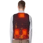 V-neck Black Men's Far Infrared Heated Vest for Motorcycle Outdoor Sports