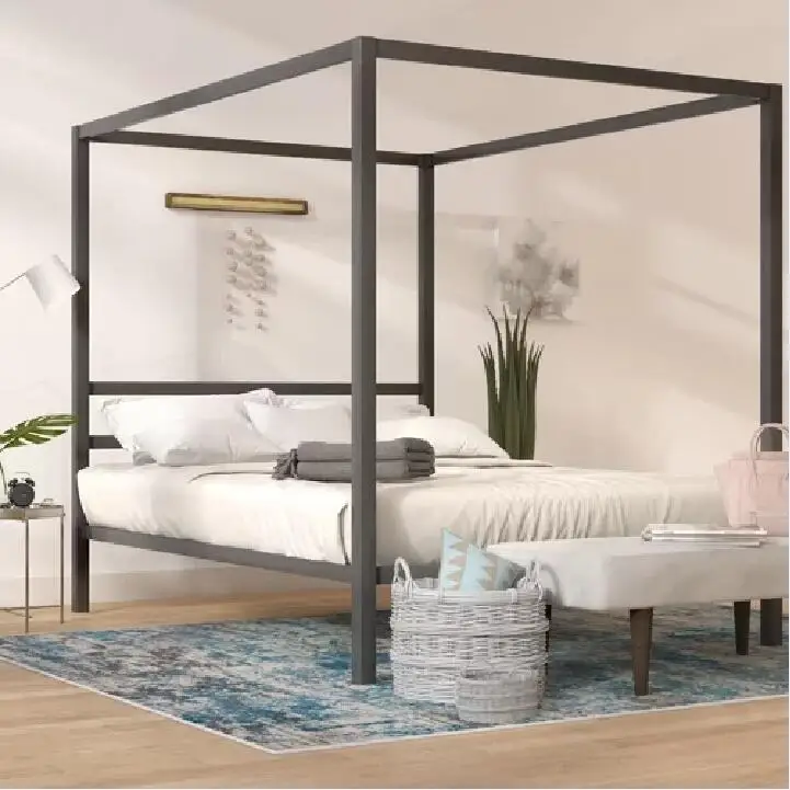 Современные высококачественные дешевые металлические четыре плакат навес кровать