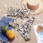 Custom Logo Printed Fashion Latest Leopard Ladies Sexy Swimwear Bikinis Woman