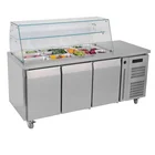 Air Cooling 3 Doors Salad Bar Counter Refrigerator