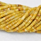 Flat Round Wheel Shaped Gemstones Strands Natural Stone Yellow Aventurine Heishi Beads For Jewelry Making