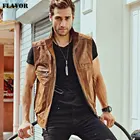 Fashion New Men's Leather Retro Vest Stand Collar Men's Motorcycle Casual Vest