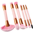 FOUNDATION Pink Brush Makeup and Brushes High End Pink Handle 6pcs Double-headed Eyebrow Brush Highlight Fan Makeup Brush