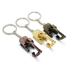 3D Excavator Shaped Three-dimensional Gold Color Alloy Metal Excavator Keychain