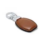 New Holder PU Leather Keychain Pocket Ring Women Men Handmade Accessories Gift Leather Key Chain