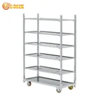 Greenhouse Light Duty Rolling Dutch Danish Metal Flower Trolleys Transport Cart
