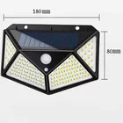 100 LED 114 LED Solar Sensor Wall Light 10W Waterproof Garden Solar Powered Lamp for Outdoor Customized