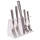 Clear Acrylic Plastic 5 Piece Silverware Holder Perspex Flatware Display Stand