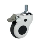 threaded stem hospital bed screw fixing type TPR medical caster wheel