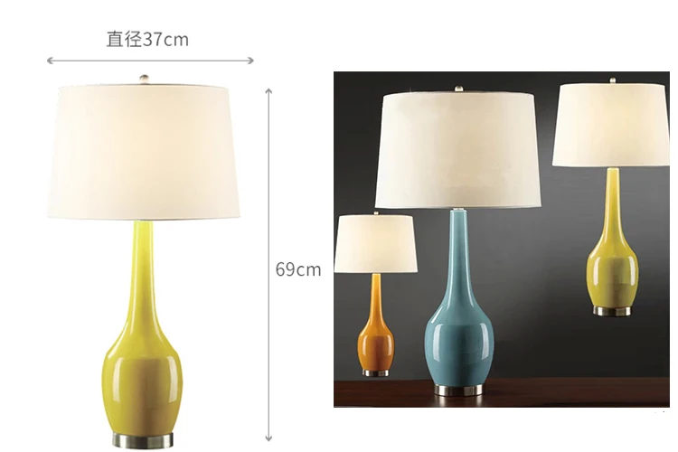 2019 hot sell modern european chinese style colorful ceramic table lights for home