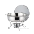Stainless Steel Food Warmer Hot Sell Economic Thick 201 Stainless Steel Round Chafing Dish Food Warmer with Glass Cover